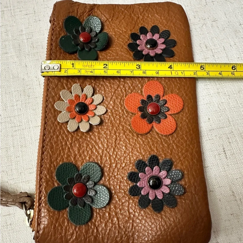 Floral Embellished Brown Wristlet - Picture 8 of 9